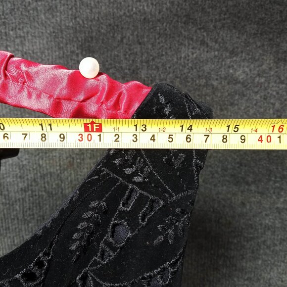 1950's Black Rayon Velvet Bodice Dingle Ball Dress by Best & Co, 5th Ave - Picture 7 of 10